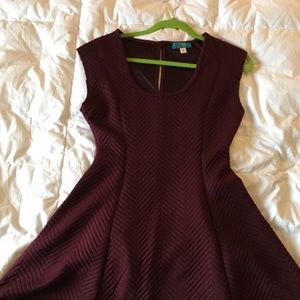 Burgundy Fit & Flare Dress